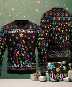 Christmas Tree Autism Awareness Ugly Christmas Sweater