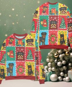 Christmas Vacation With Rottweiler Snowflake Ugly Christmas Sweater