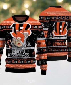 Cincinnati Bengals Merrykissmyass Ugly Christmas Sweater