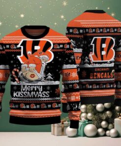 Cincinnati Bengals Merrykissmyass Ugly Christmas Sweater