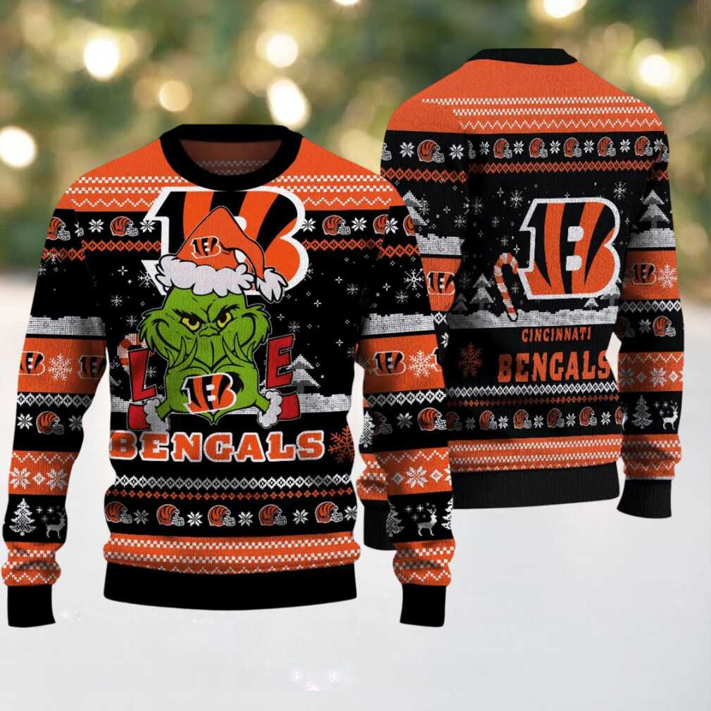 Cincinnati Bengals NFL Grinch Love Ugly Christmas Sweater Cincinnati Bengals NFL Grinch Love Ugly Christmas Sweater