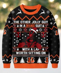 Cincinnati Bengals Official NFL Deadpool Christmas Ugly Sweater NY
