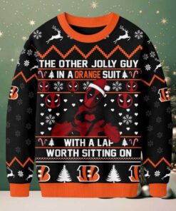 Cincinnati Bengals Official NFL Deadpool Christmas Ugly Sweater NY