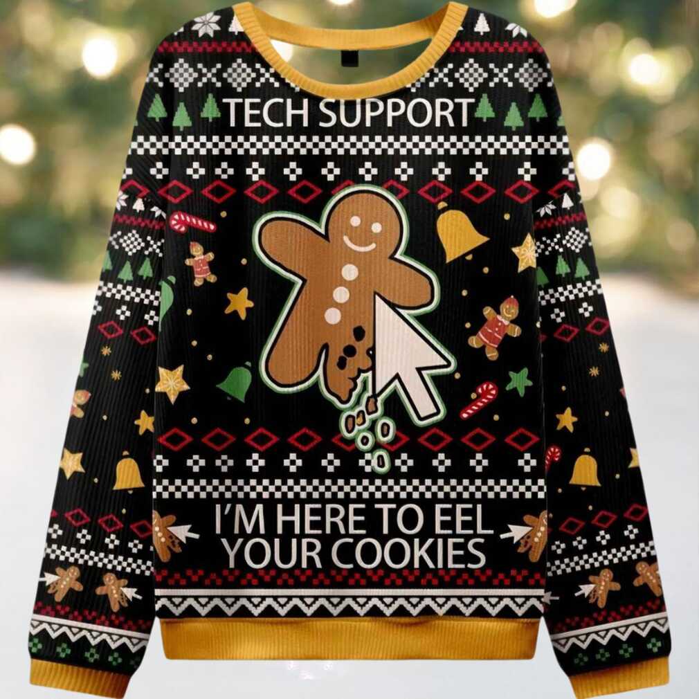Click On The Gingerbread Man Christmas Ugly Sweater Click On The Gingerbread Man Christmas Ugly Sweater