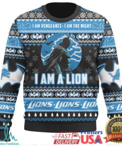 Custom Batman x Detroit Lions Ugly Christmas Sweater