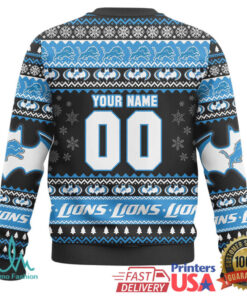 Custom Batman x Detroit Lions Ugly Christmas Sweater