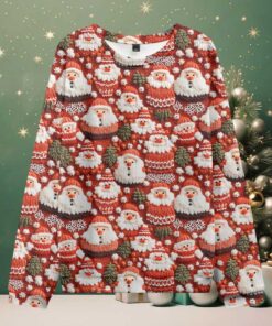 Cute Santa Red Christmas Teacher Ugly Knit Sweatshirt Cute Santa Red Christmas Teacher Ugly Knit Sweatshirt