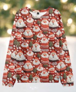 Cute Santa Red Christmas Teacher Ugly Knit Sweatshirt