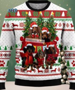 Dachshund Dog Claus Family Ugly Sweaters For Couples White, hoodie, sweater, long sleeve and tank top Dachshund Dog Claus Family Ugly Sweaters For Couples White