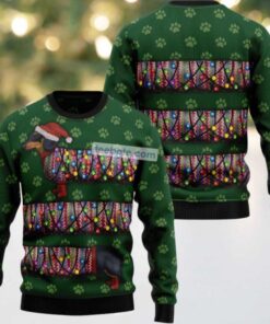 Dachshund Dog Dad Mom Ugly Christmas Sweater Plus Size Xmas Light