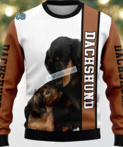 Dachshund Dog Dad Ugly Christmas Sweater Yellow Vacation