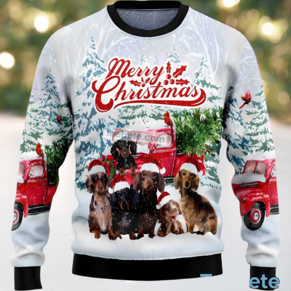 Dachshund Dog Family Ugly Christmas Sweater Womens White, hoodie, sweater, long sleeve and tank top Dachshund Dog Family Ugly Christmas Sweater Womens White