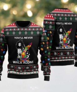 Dad And Son You Will Never Walk Alone Ugly Christmas Sweater
