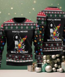 Dad And Son You Will Never Walk Alone Ugly Christmas Sweater