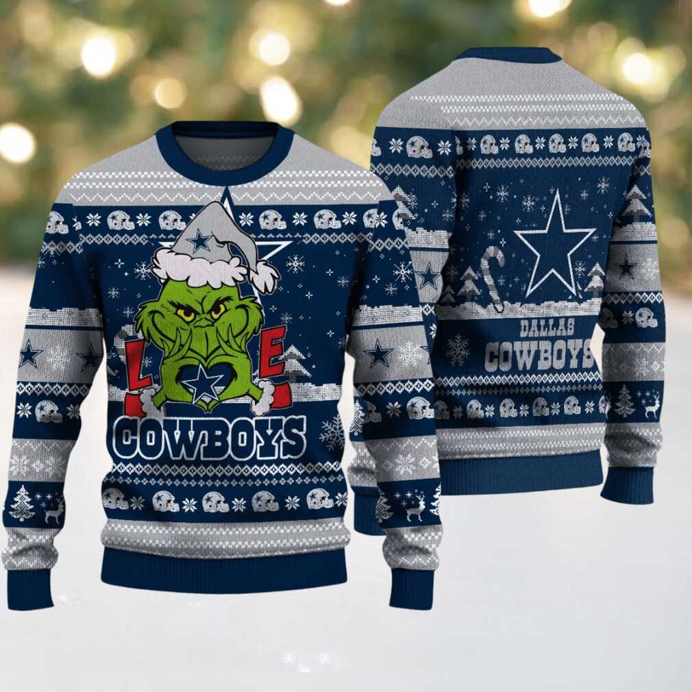 Dallas Cowboys NFL Grinch Love Ugly Christmas Sweater Dallas Cowboys NFL Grinch Love Ugly Christmas Sweater