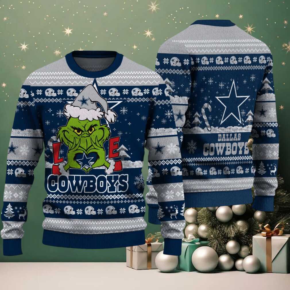 Dallas Cowboys NFL Grinch Love Ugly Christmas Sweater Dallas Cowboys NFL Grinch Love Ugly Christmas Sweater