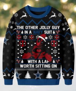 Dallas Cowboys Official NFL Deadpool Christmas Ugly Sweater NY Dallas Cowboys Official NFL Deadpool Christmas Ugly Sweater NY