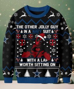 Dallas Cowboys Official NFL Deadpool Christmas Ugly Sweater NY
