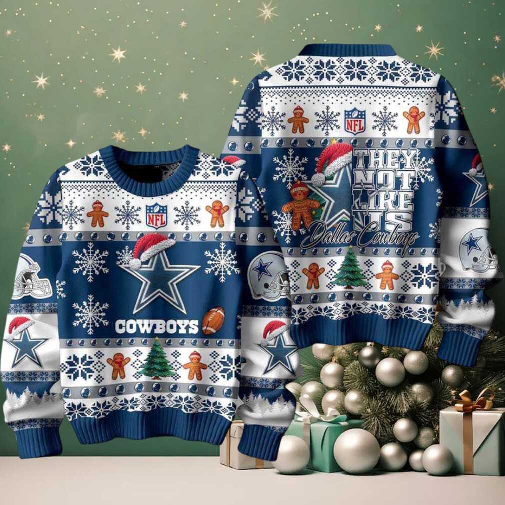 Dallas Cowboys They Not Like Us Christmas Ugly Sweater Dallas Cowboys They Not Like Us Christmas Ugly Sweater