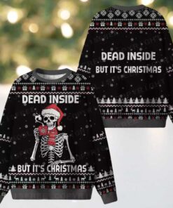 Dead Inside but It’s Christmas 2 Ugly Christmas Knit Sweatshirt