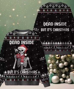 Dead Inside but It’s Christmas Ugly Christmas Knit Sweatshirt