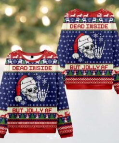 Dead Inside but Jolly AF Ugly Christmas Knit Sweatshirt