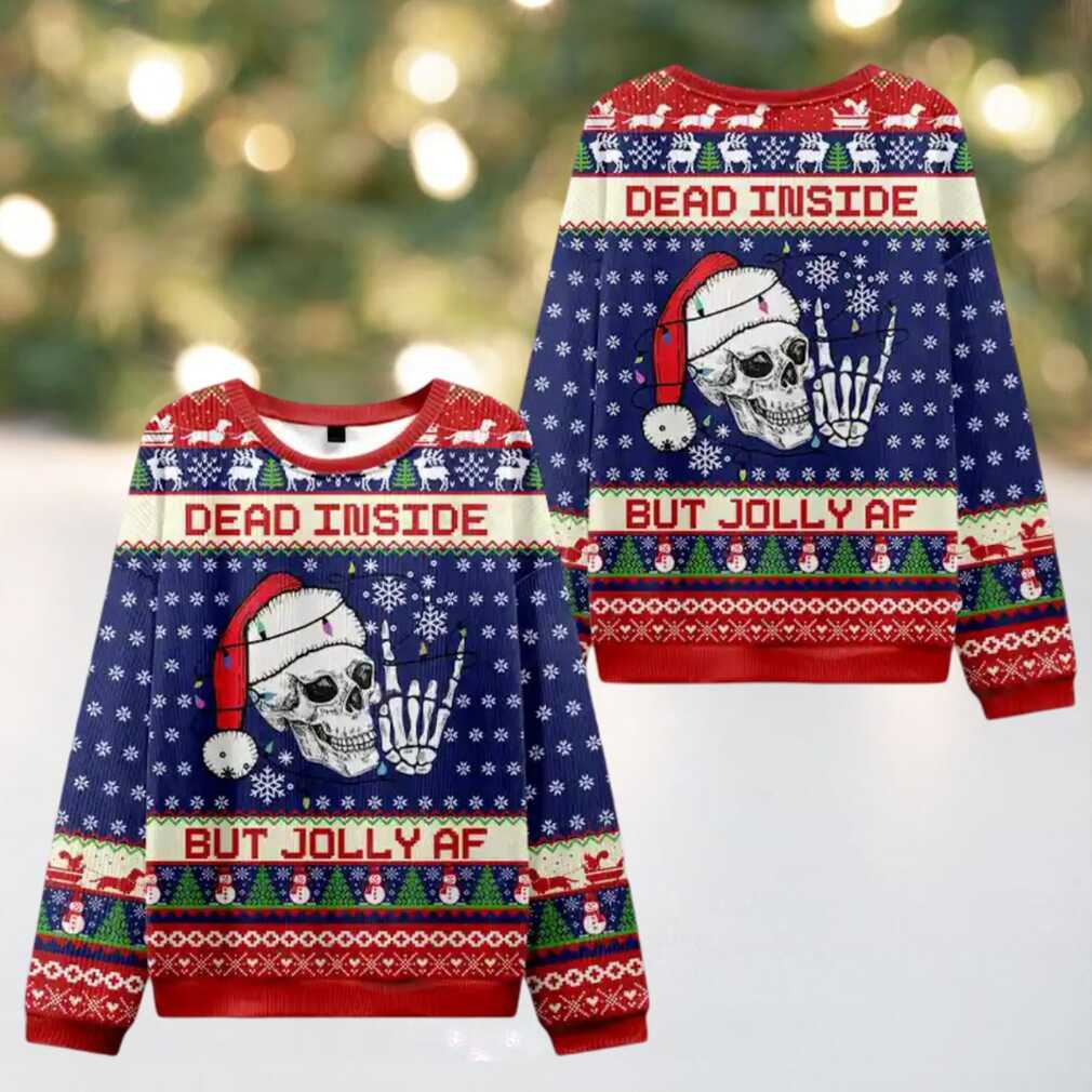 Dead Inside but Jolly AF Ugly Christmas Knit Sweatshirt Dead Inside but Jolly AF Ugly Christmas Knit Sweatshirt