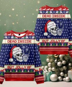 Dead Inside but Jolly AF Ugly Christmas Knit Sweatshirt