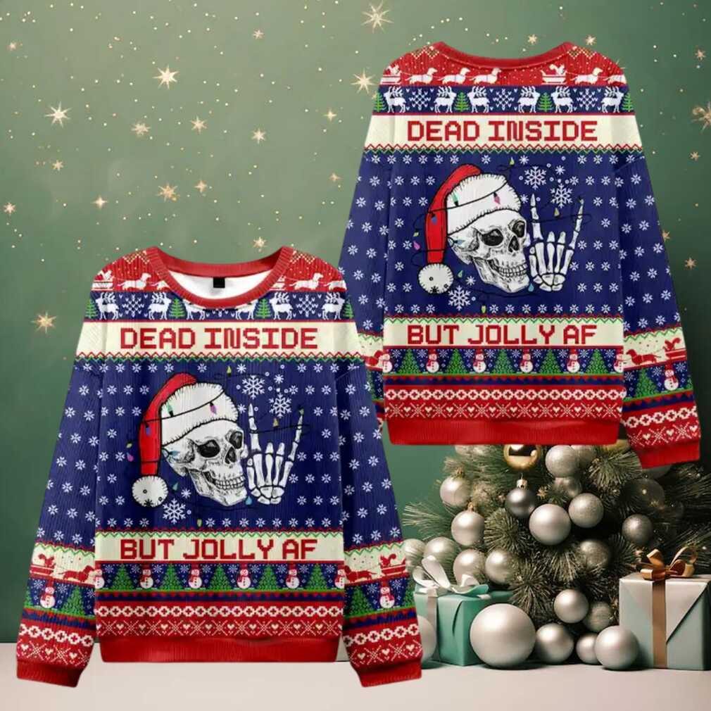 Dead Inside but Jolly AF Ugly Christmas Knit Sweatshirt Dead Inside but Jolly AF Ugly Christmas Knit Sweatshirt