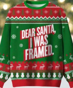 Dear Santa I Was Framed Ugly Christmas Sweater