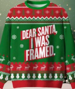 Dear Santa I Was Framed Ugly Christmas Sweater