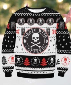 Death Wish Coffee Ugly Christmas Sweater 2025