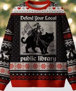 Defend Your Local Public Library Ugly Christmas Sweater Defend Your Local Public Library Ugly Christmas Sweater