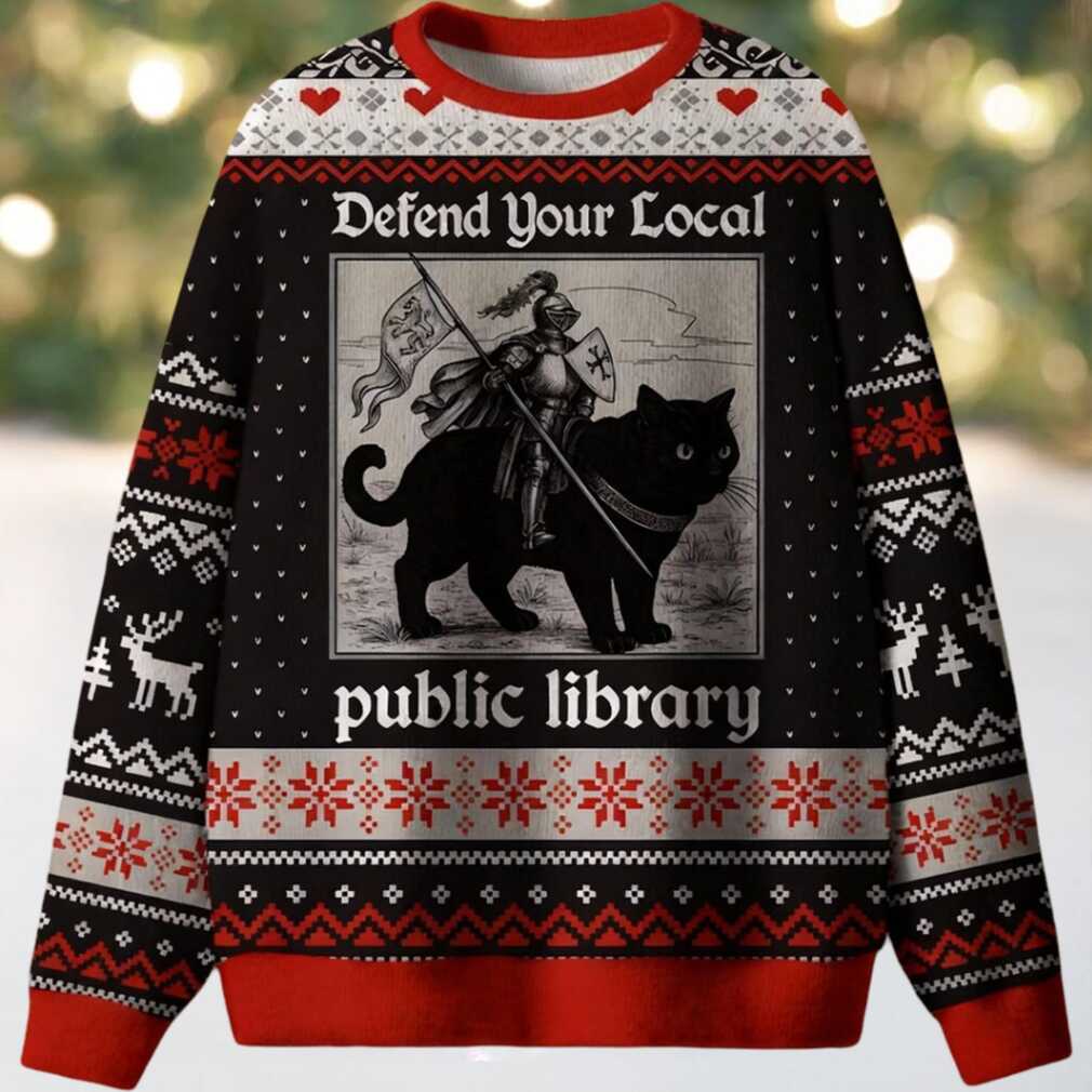 Defend Your Local Public Library Ugly Christmas Sweater Defend Your Local Public Library Ugly Christmas Sweater
