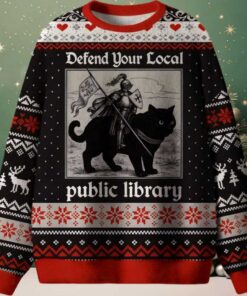Defend Your Local Public Library Ugly Christmas Sweater