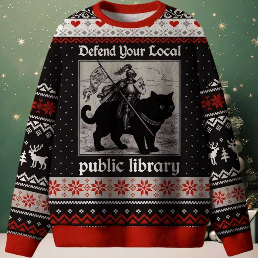 Defend Your Local Public Library Ugly Christmas Sweater Defend Your Local Public Library Ugly Christmas Sweater