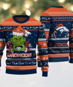 Denver Broncos NFL Grinch Love Ugly Christmas Sweater