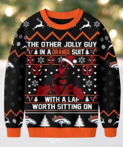 Denver Broncos Official NFL Deadpool Christmas Ugly Sweater NY