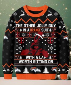 Denver Broncos Official NFL Deadpool Christmas Ugly Sweater NY