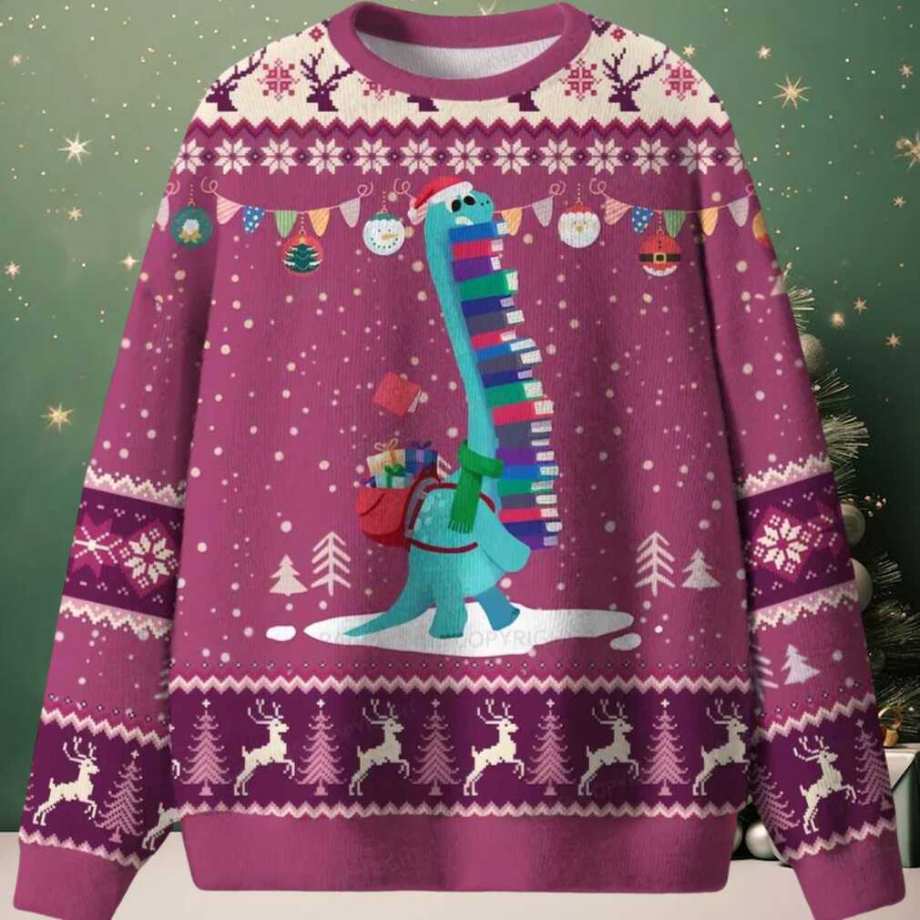Dinosaur Books Ugly Christmas Sweater Dinosaur Books Ugly Christmas Sweater