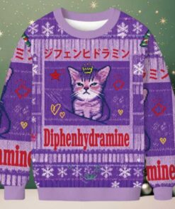 Diphenhydramine Cat Funny Meme Christmas Ugly Sweatshirt