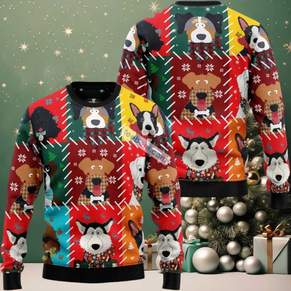 Dog Face Xmas Lovers Ugly Christmas Sweater Mens, hoodie, sweater, long sleeve and tank top Dog Face Xmas Lovers Ugly Christmas Sweater Mens Back