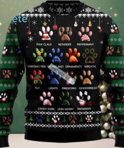 Dog Pawprint Ugly Xmas Sweater Party Green Black, hoodie, sweater, long sleeve and tank top Dog Pawprint Ugly Xmas Sweater Party Green Black