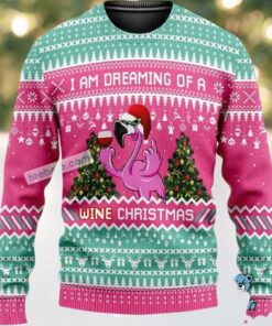 Dreaming Of Wine Flamingo Ugly Christmas Sweater