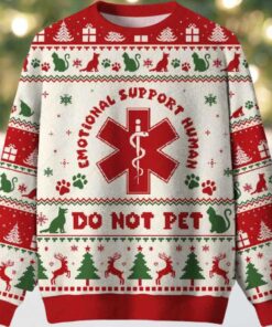 EMOTIONAL SUPPORT HUMAN Ugly Christmas Sweater