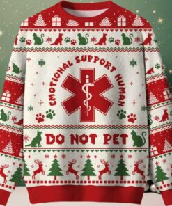 EMOTIONAL SUPPORT HUMAN Ugly Christmas Sweater