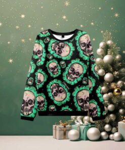 Eerie Skull Pattern Knit Sweatshirt Eerie Skull Pattern Knit Sweatshirt