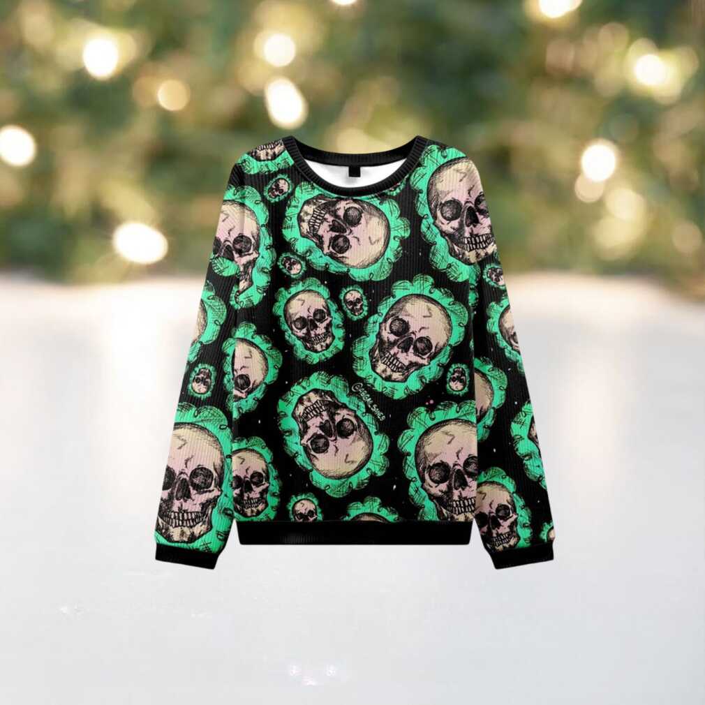 Eerie Skull Pattern Knit Sweatshirt Eerie Skull Pattern Knit Sweatshirt