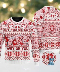 Eff You See Kay Funny Flamingo Ugly Christmas Sweater