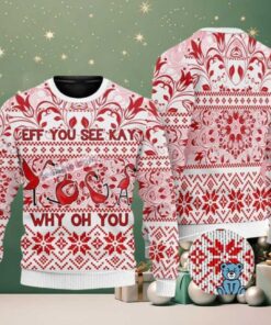 Eff You See Kay Funny Flamingo Ugly Christmas Sweater